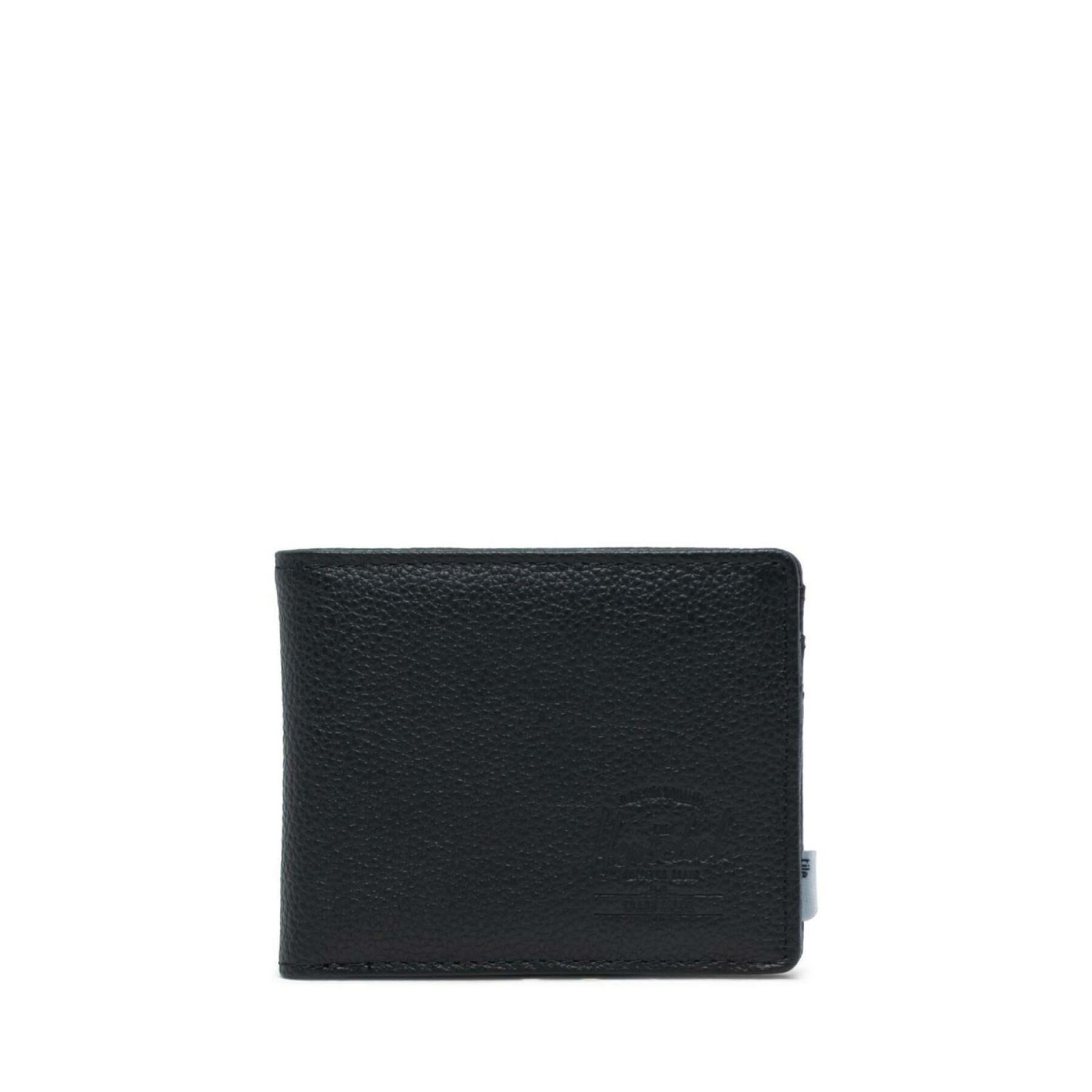 Portefeuille Herschel black pebbled leather