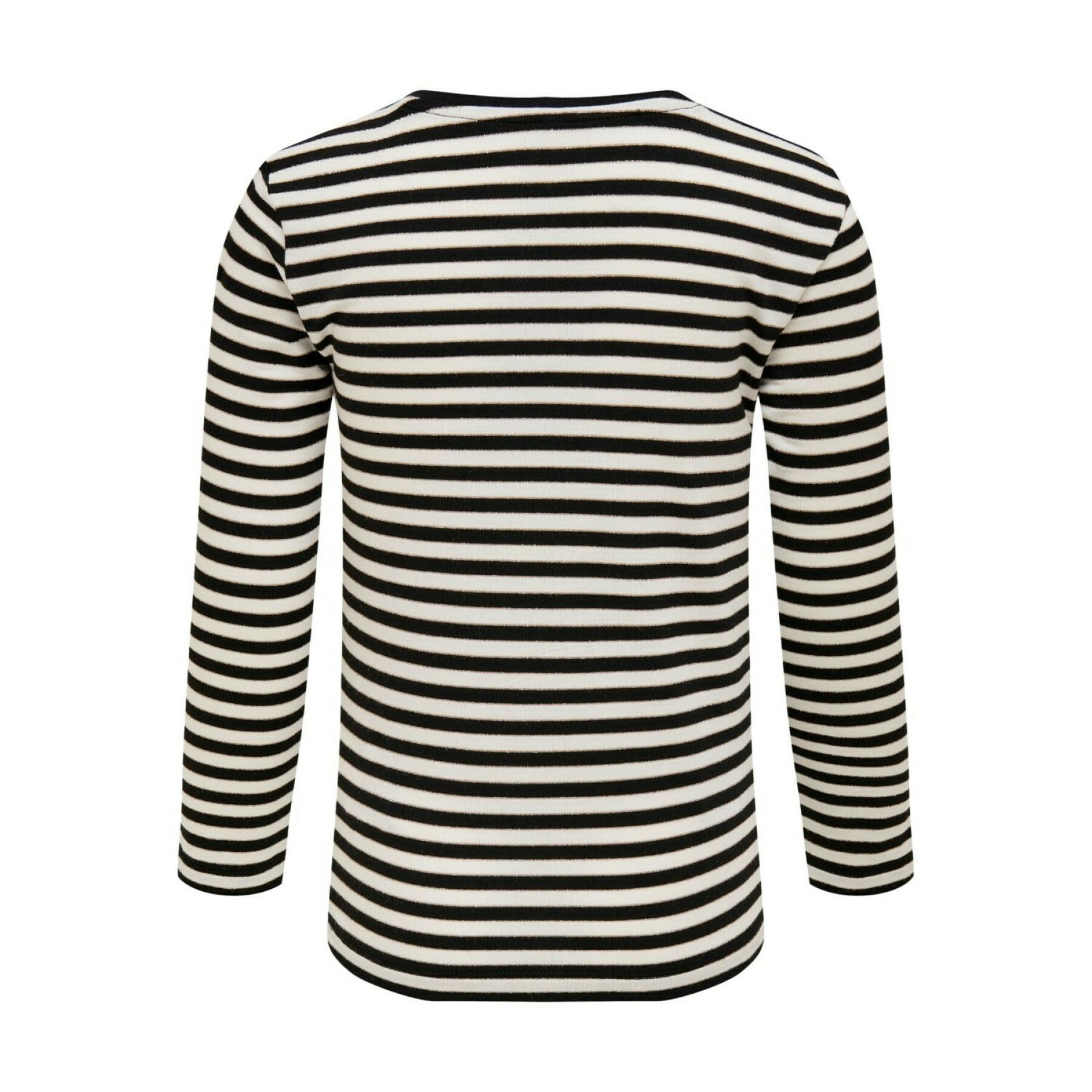 T-shirt manches longues fille Only konmoulin stripe