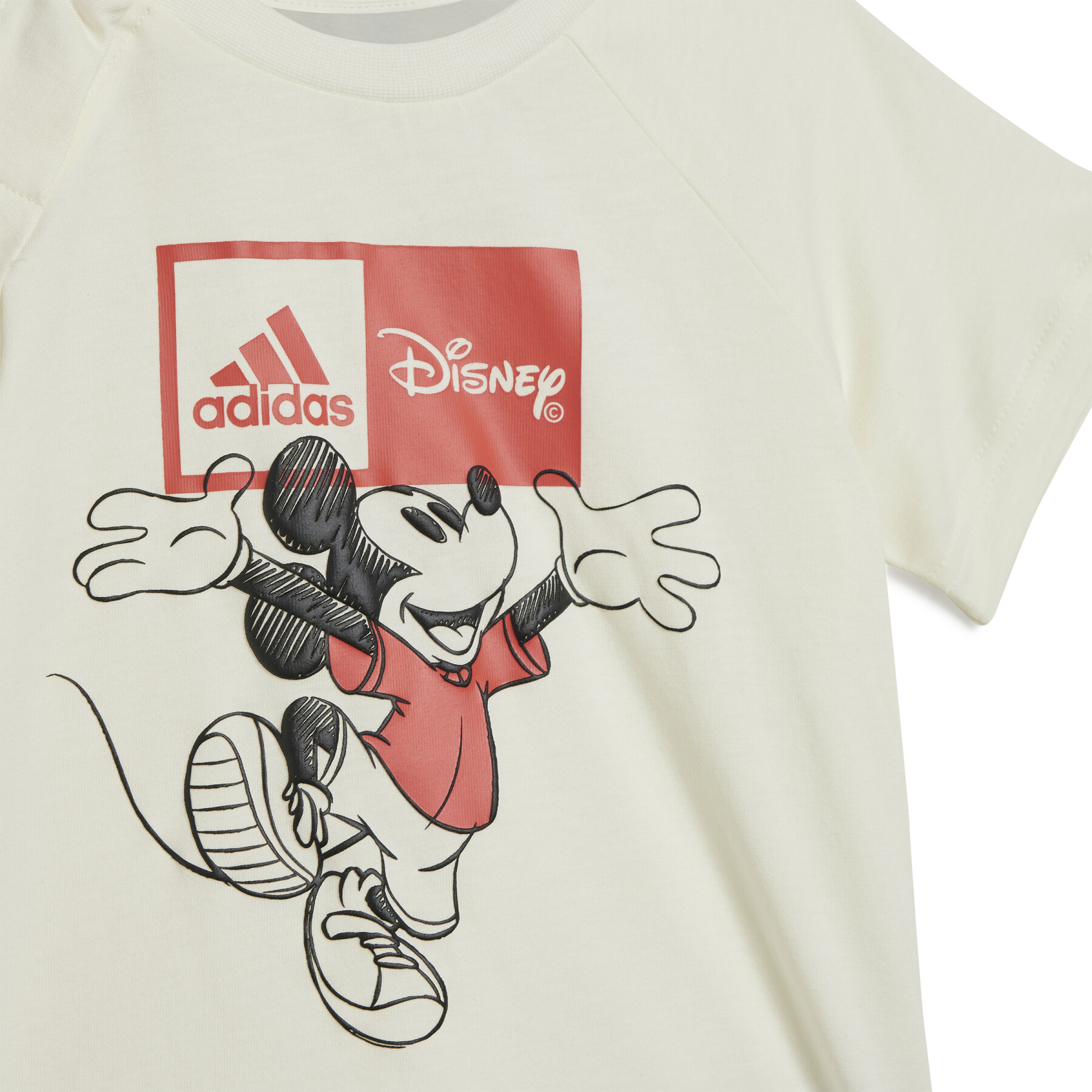 Ensemble t-shirt , short et bavoir bébé adidas Disney Mickey Mouse