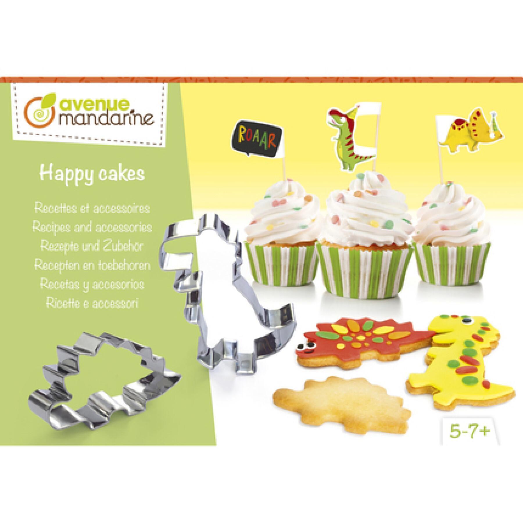 Boîte créative recette et accessoire Happy Cakes Dinosaures Avenue Mandarine