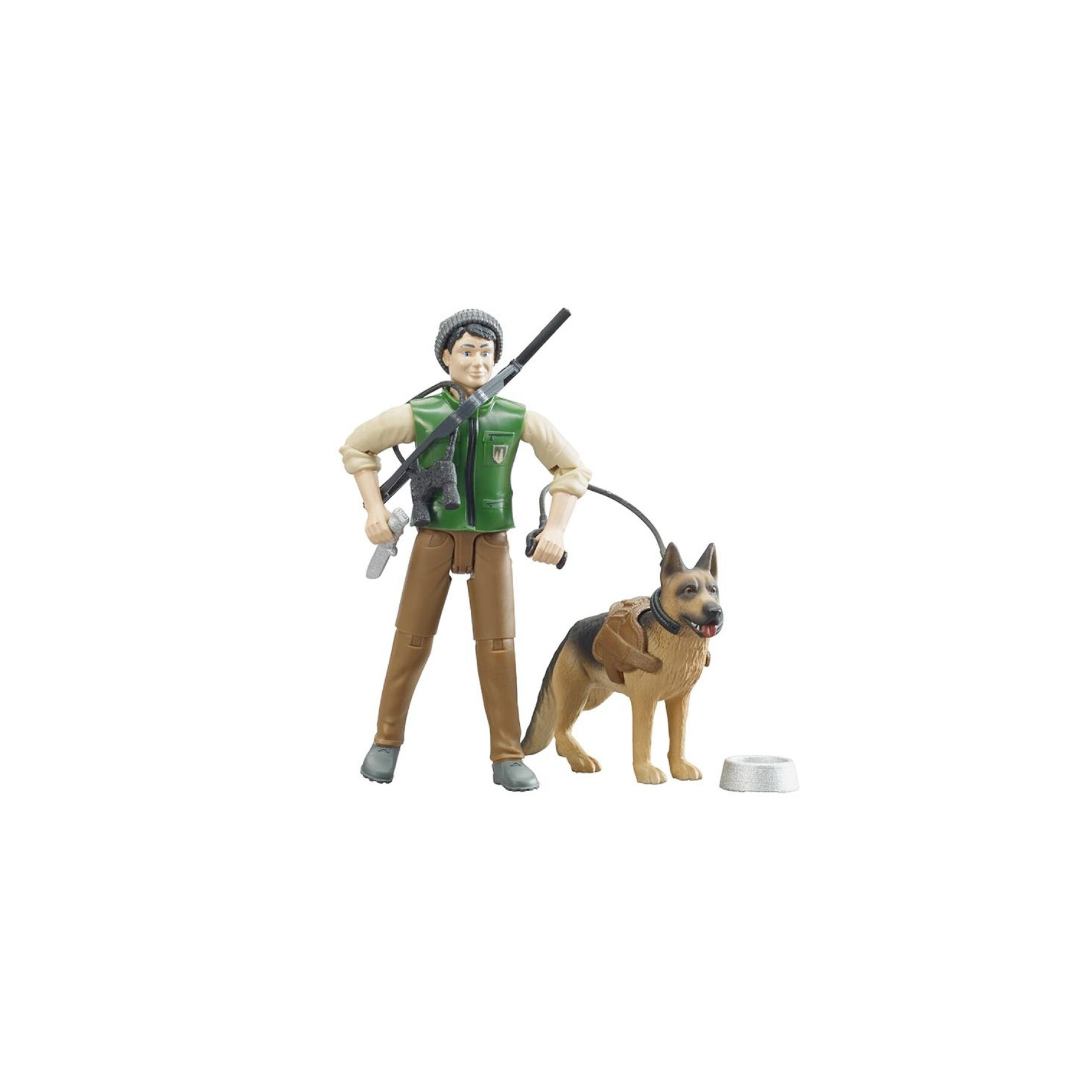 Figurine forestier avec chien et équipement Bruder