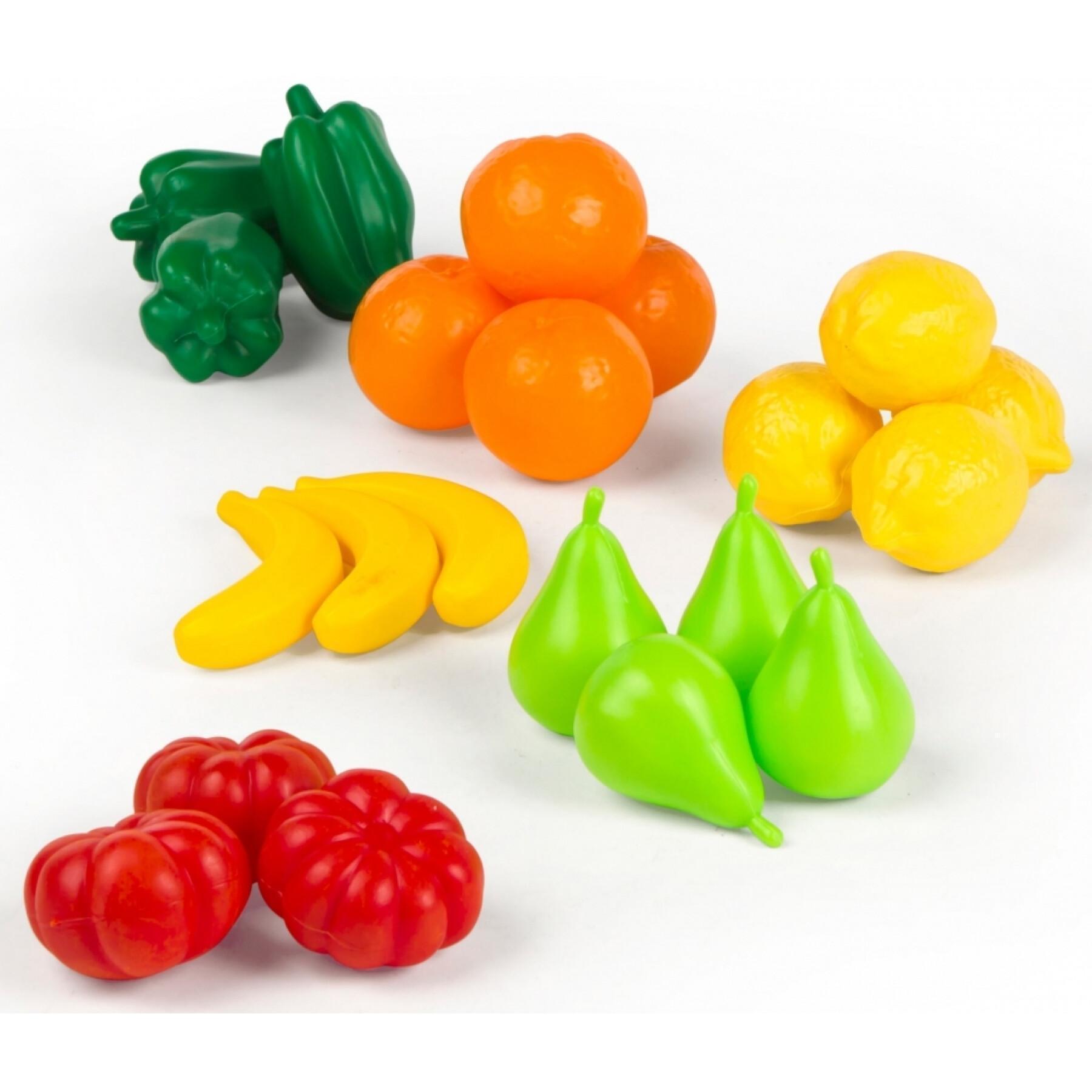 Ensemble fruits et légumes 21 pièces CB Toys 17x45