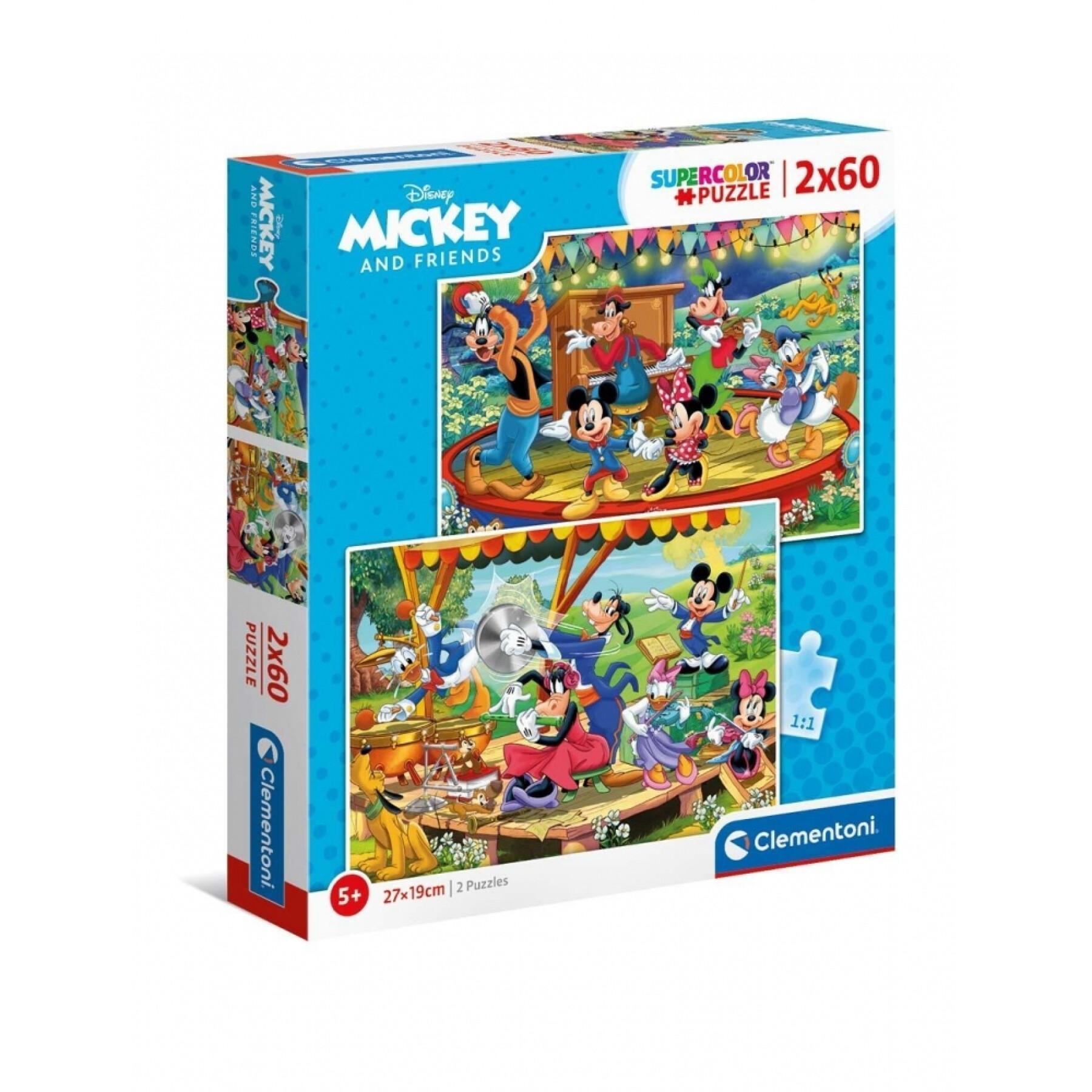 Puzzle de 2 x 60 pièces Clementoni Mickey Mouse