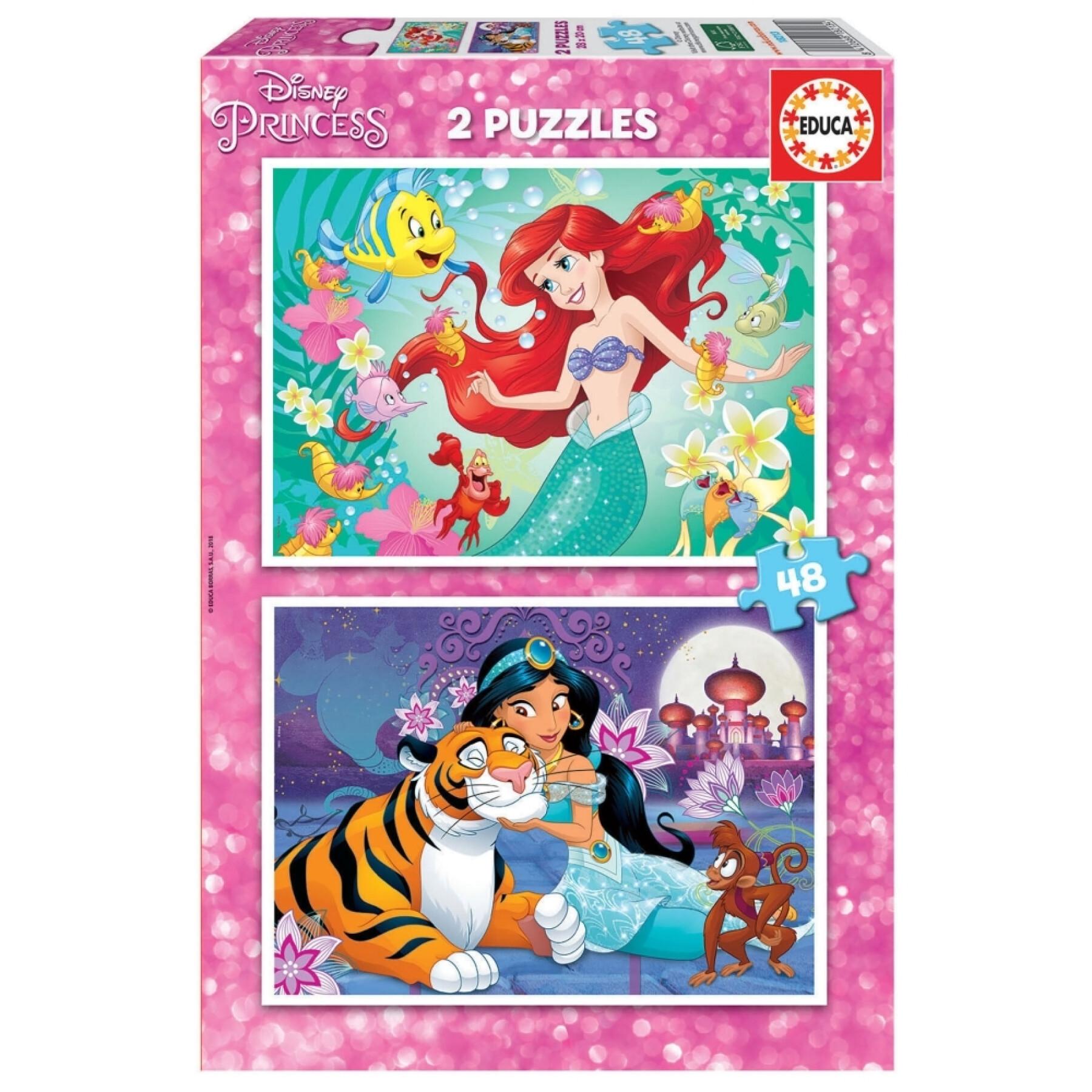 Puzzle de 2 x 48 pièces Disney Princess