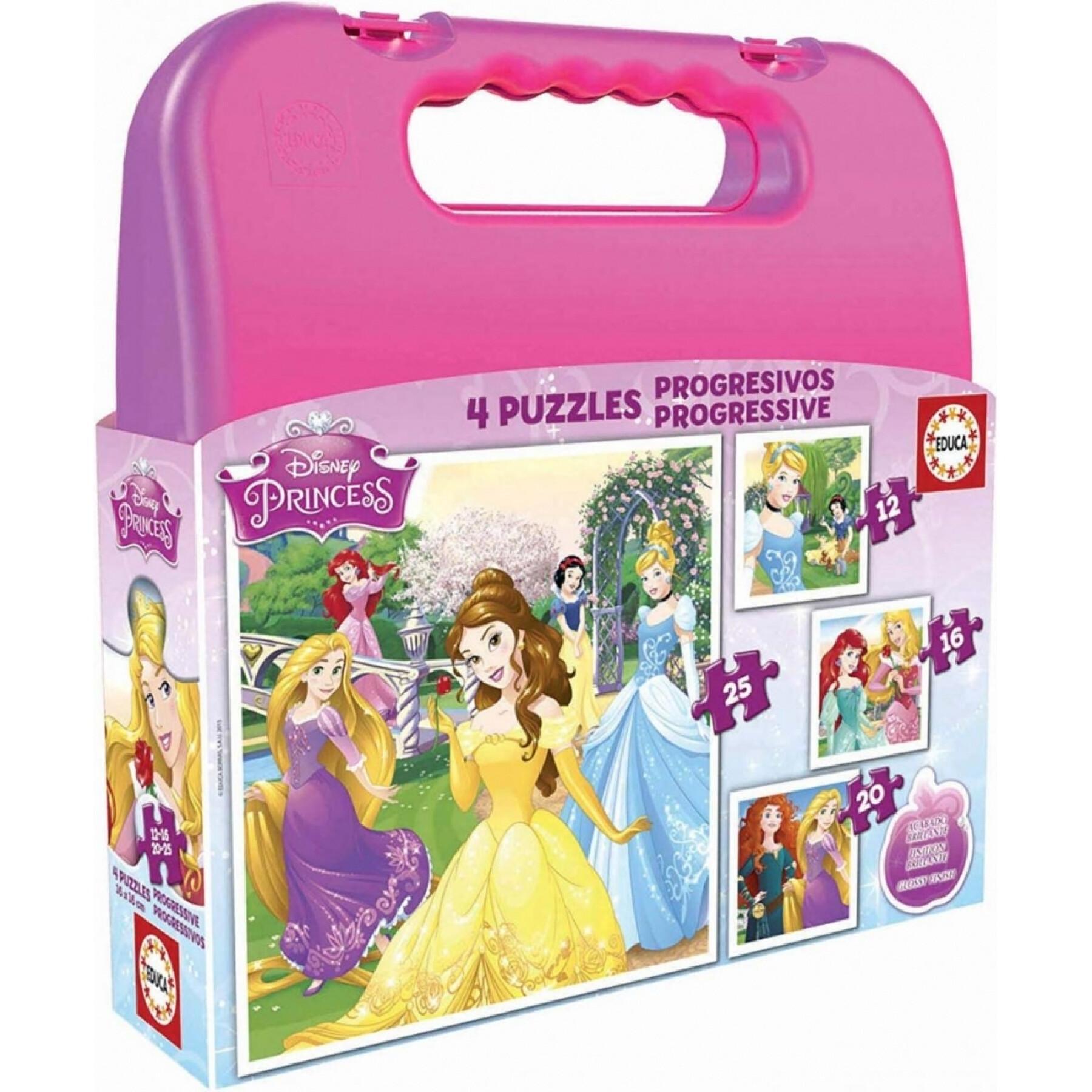 Mallette de 4 puzzles Disney Princess