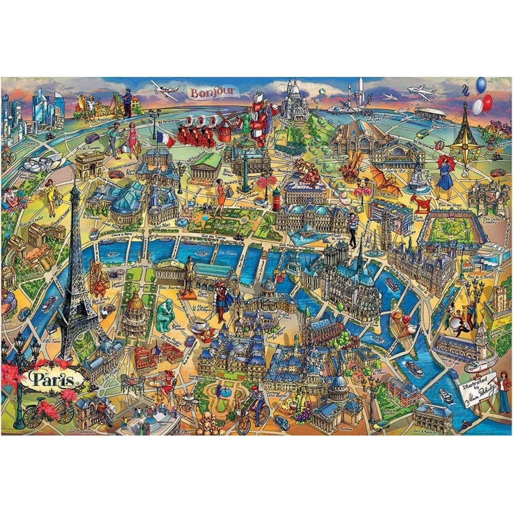 Puzzle de 500 pièces Educa Mapa De Paris
