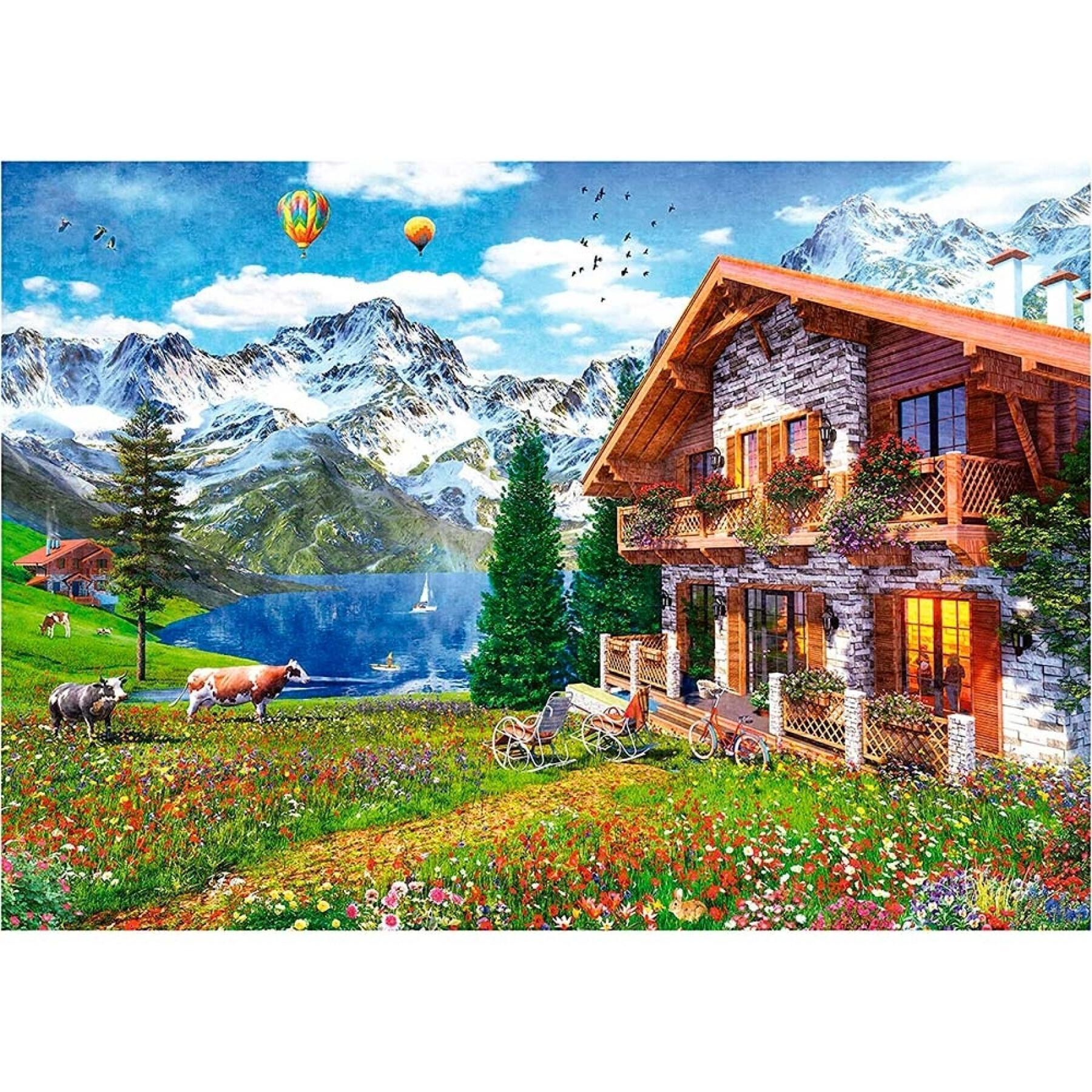 Puzzle de 4000 pièces à la maison dans les Alpes Educa