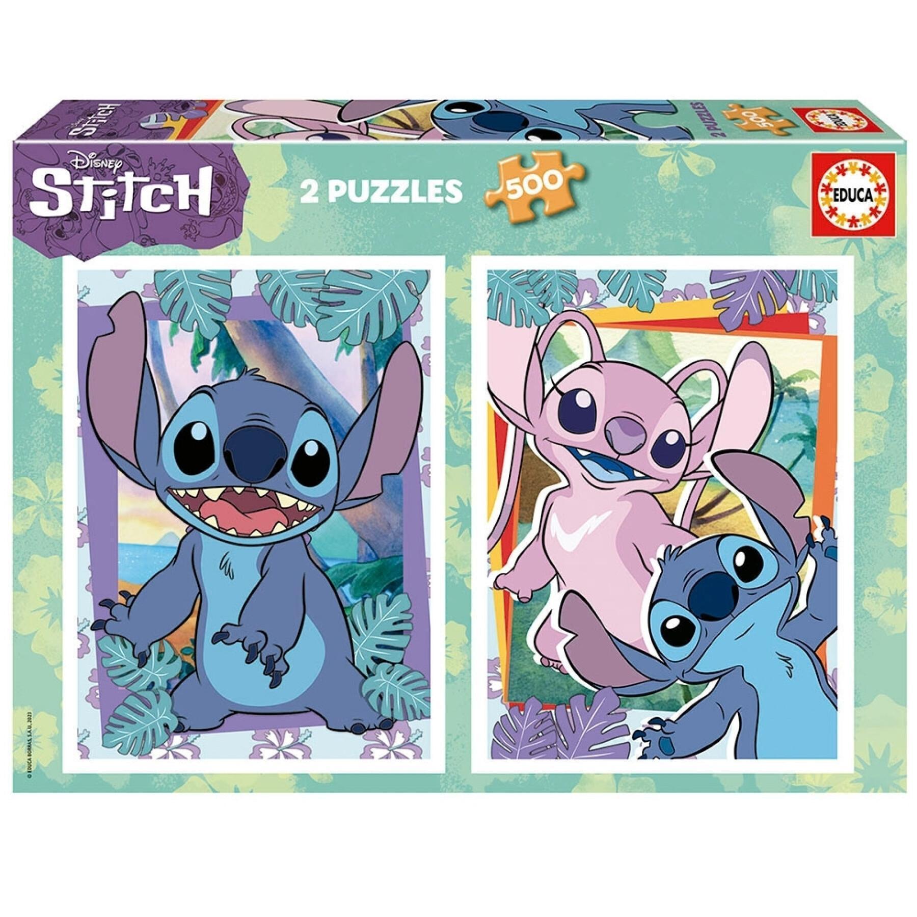 Lot de 2 puzzles de 500 piéces double Educa Stitch