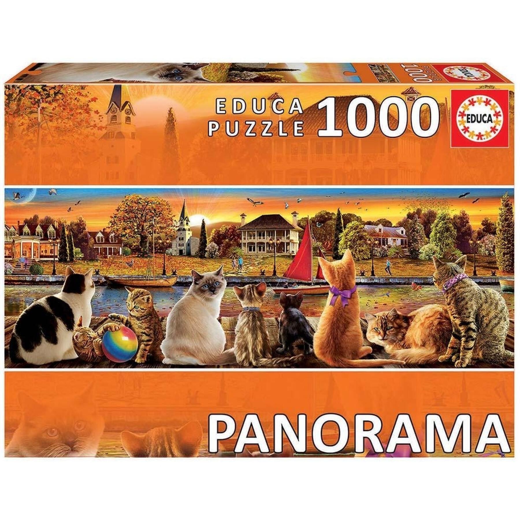 Puzzle de 1000 pièces Educa Panorama Gatos