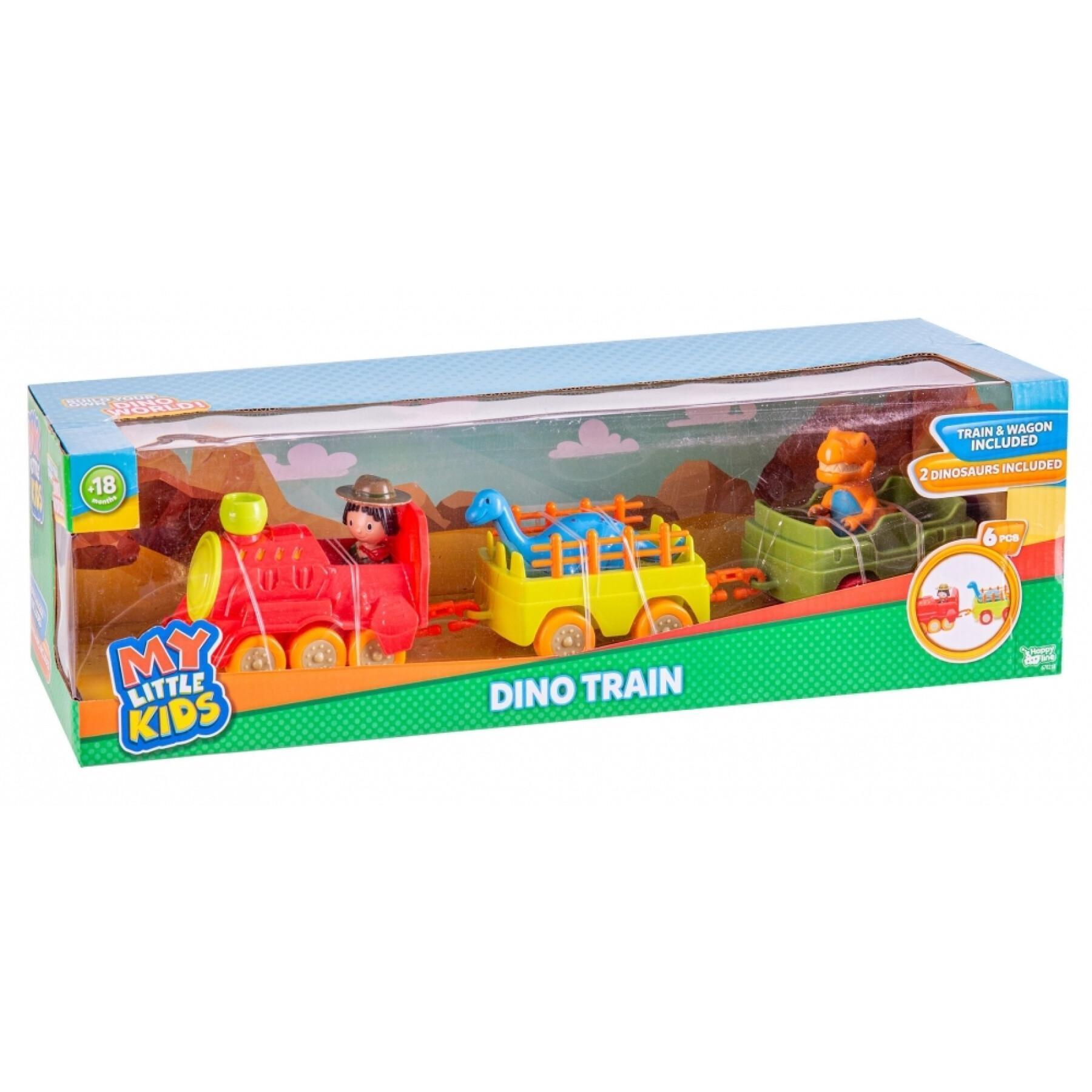 Train préscolaire avec 2 wagons Fantastiko Dino