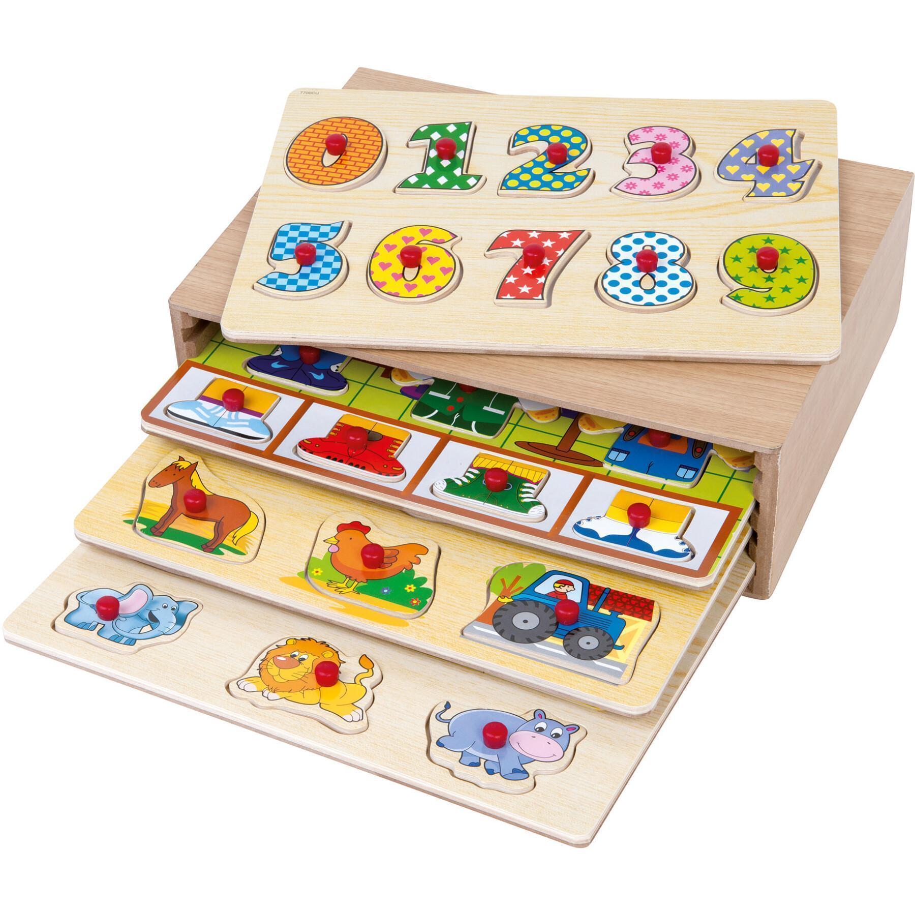 Puzzle en bois Ferme Animaux jouets bois de planche occupé Casse-tête  Cadeaux de Noël Montessori waldorf Puzzles Jeu éducatif -  France