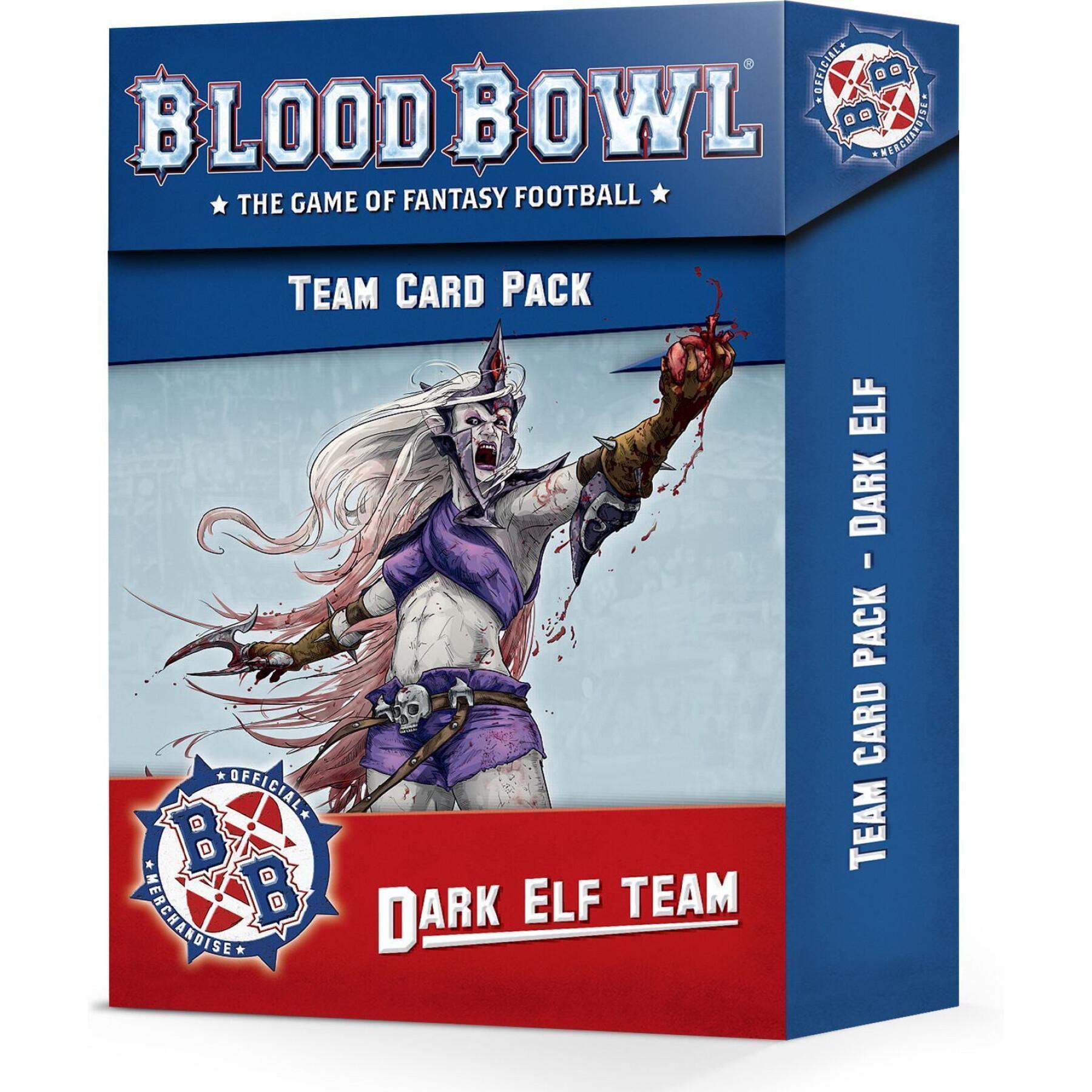 Carte de 44 pièces Games Workshop Blood Bowl - Seconde Saison : Deck de Cartes Team Elfes Noirs