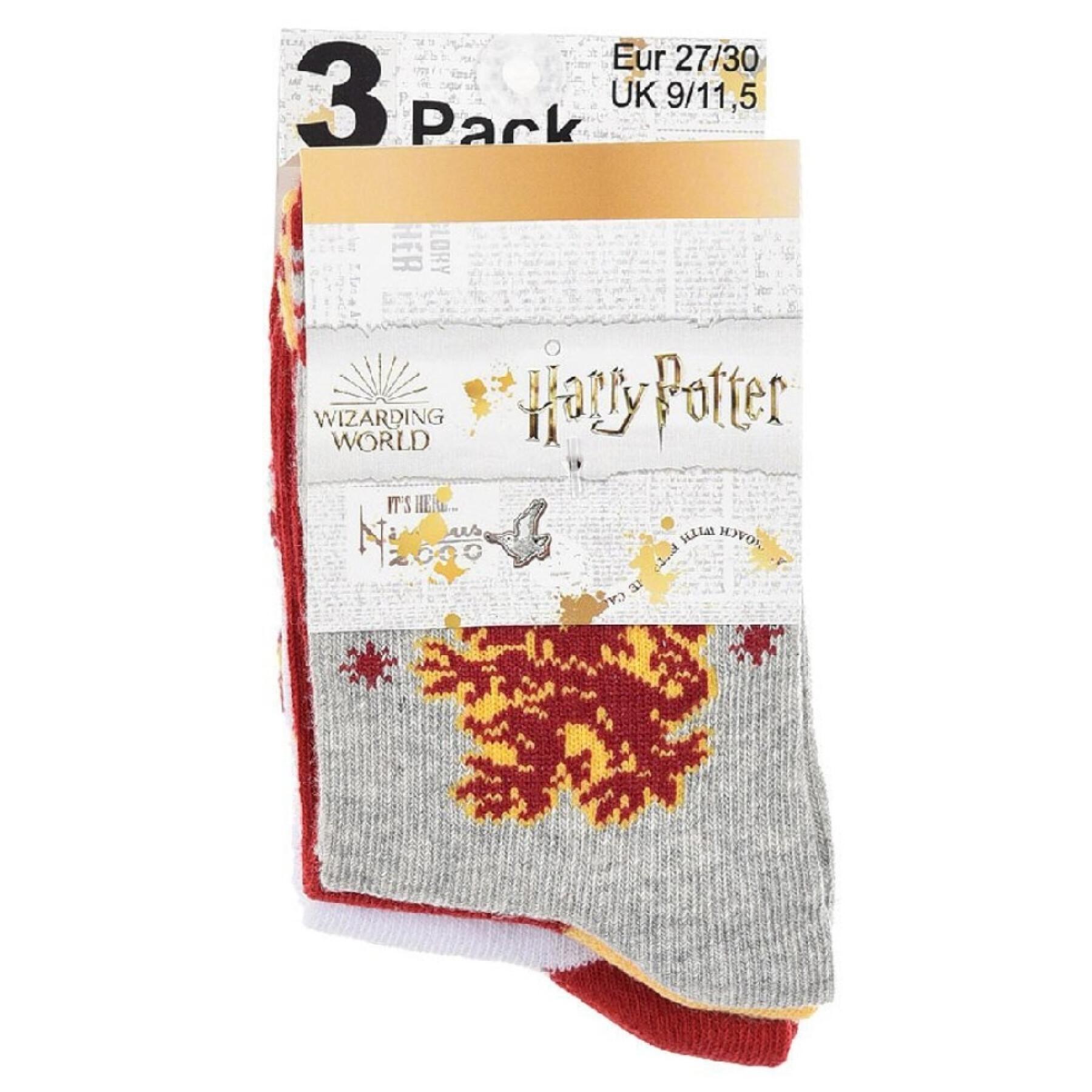 Lot de 3 chaussettes assorties tailles 23 à 34 enfant Harry Potter