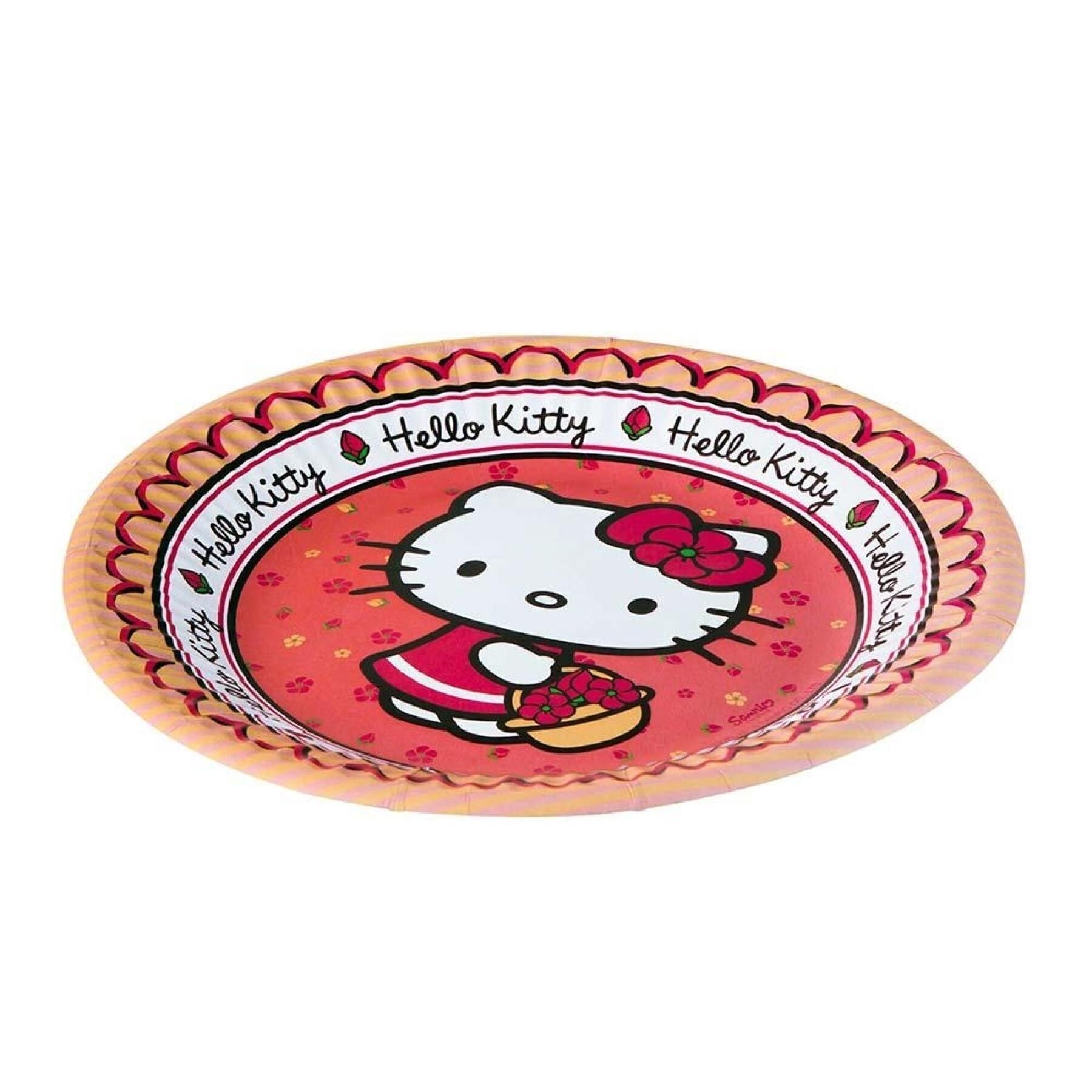 Pack 8 assiettes en carton Hello Kitty