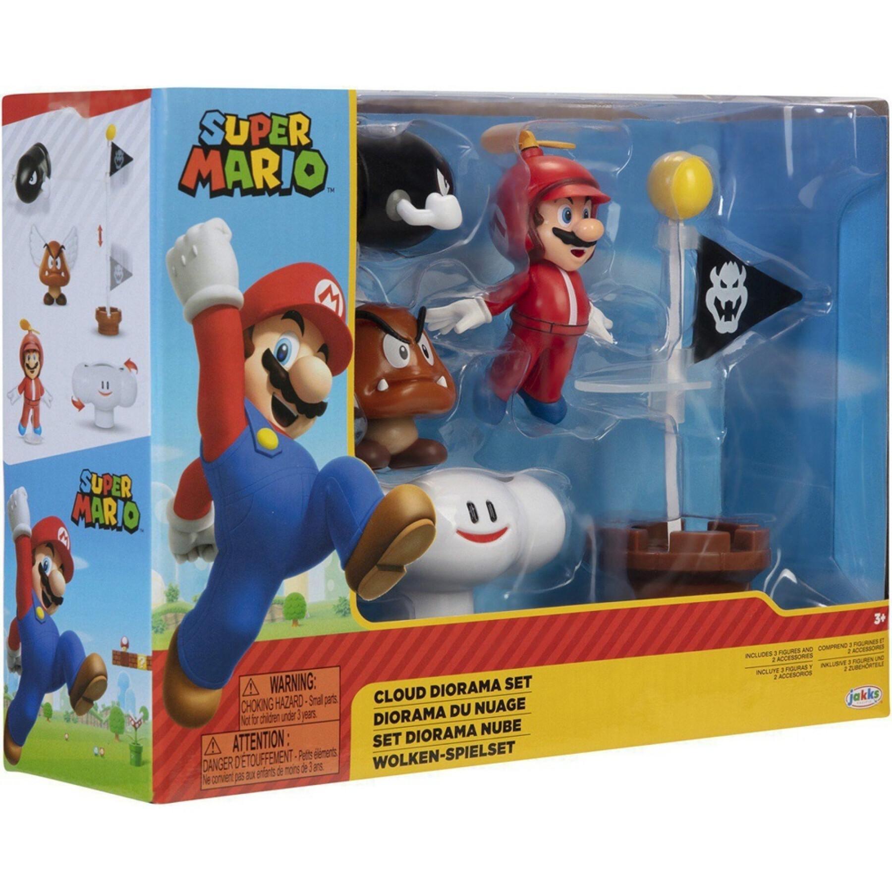 Coffret de 5 figurines Mario dans l'air Jakks Pacific Diorama