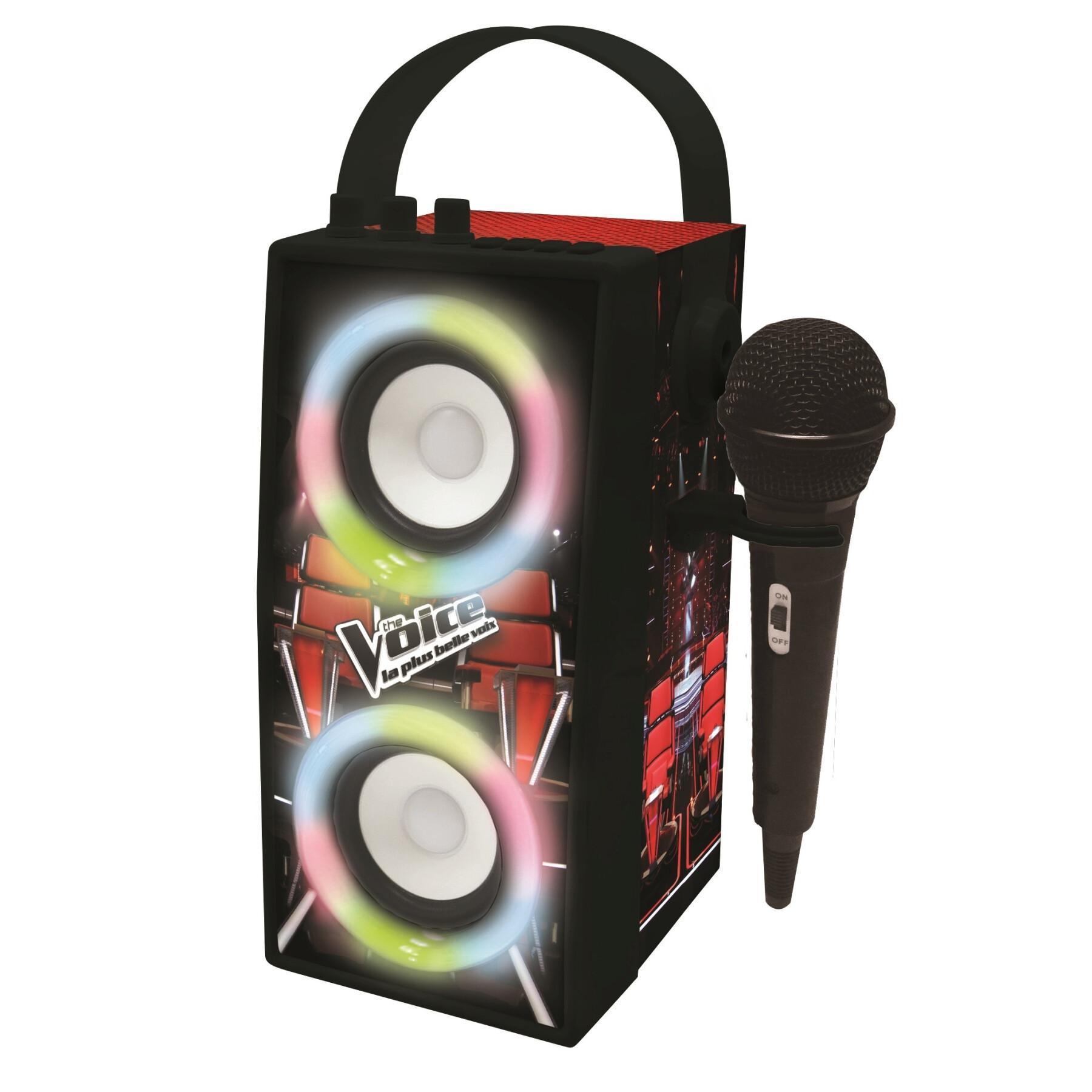 Enceinte Tendance Bluetooth® portable + micro et effets lumineux Lexibook The Voice