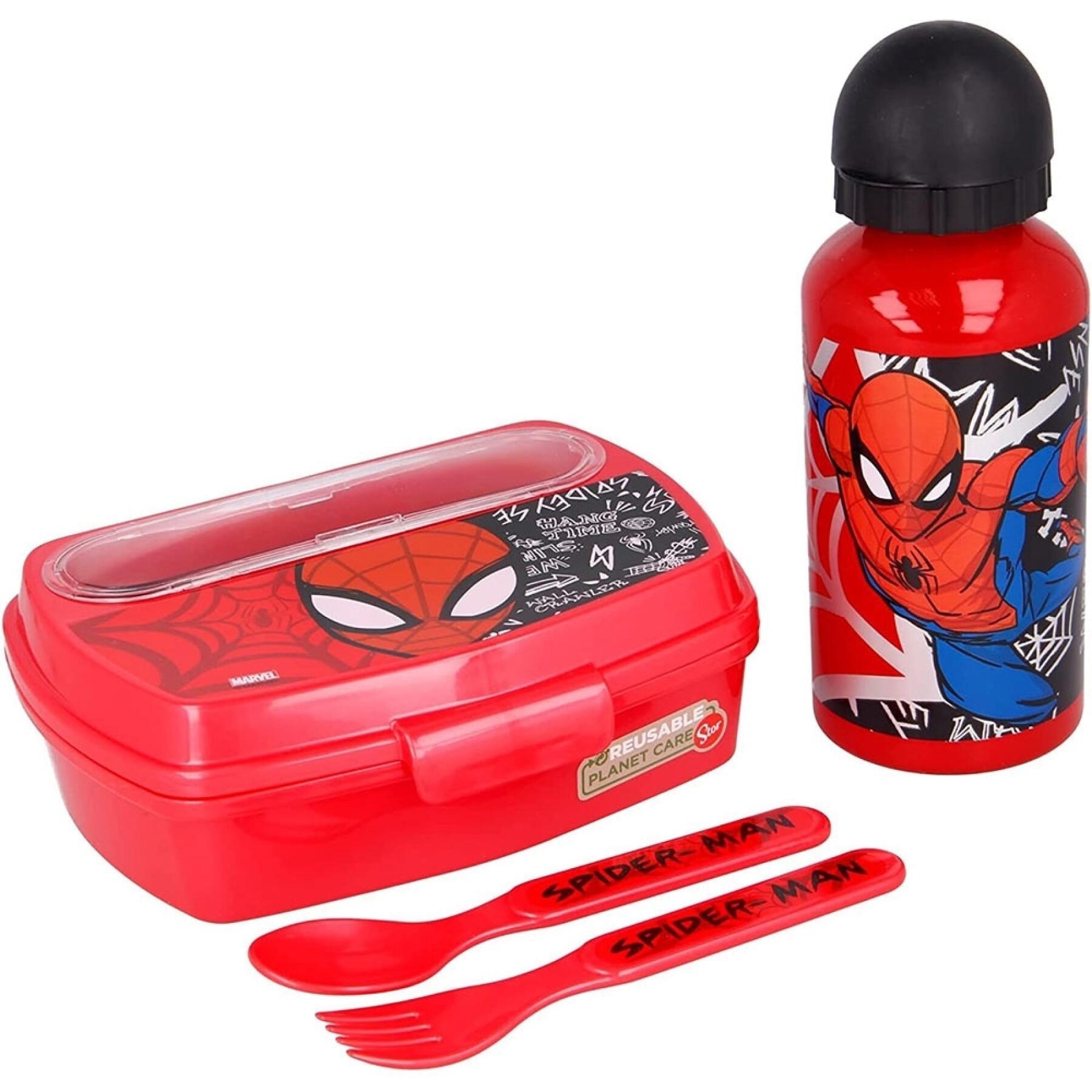 Boîte à sandwich et gourde avec couvert Spiderman Marvel