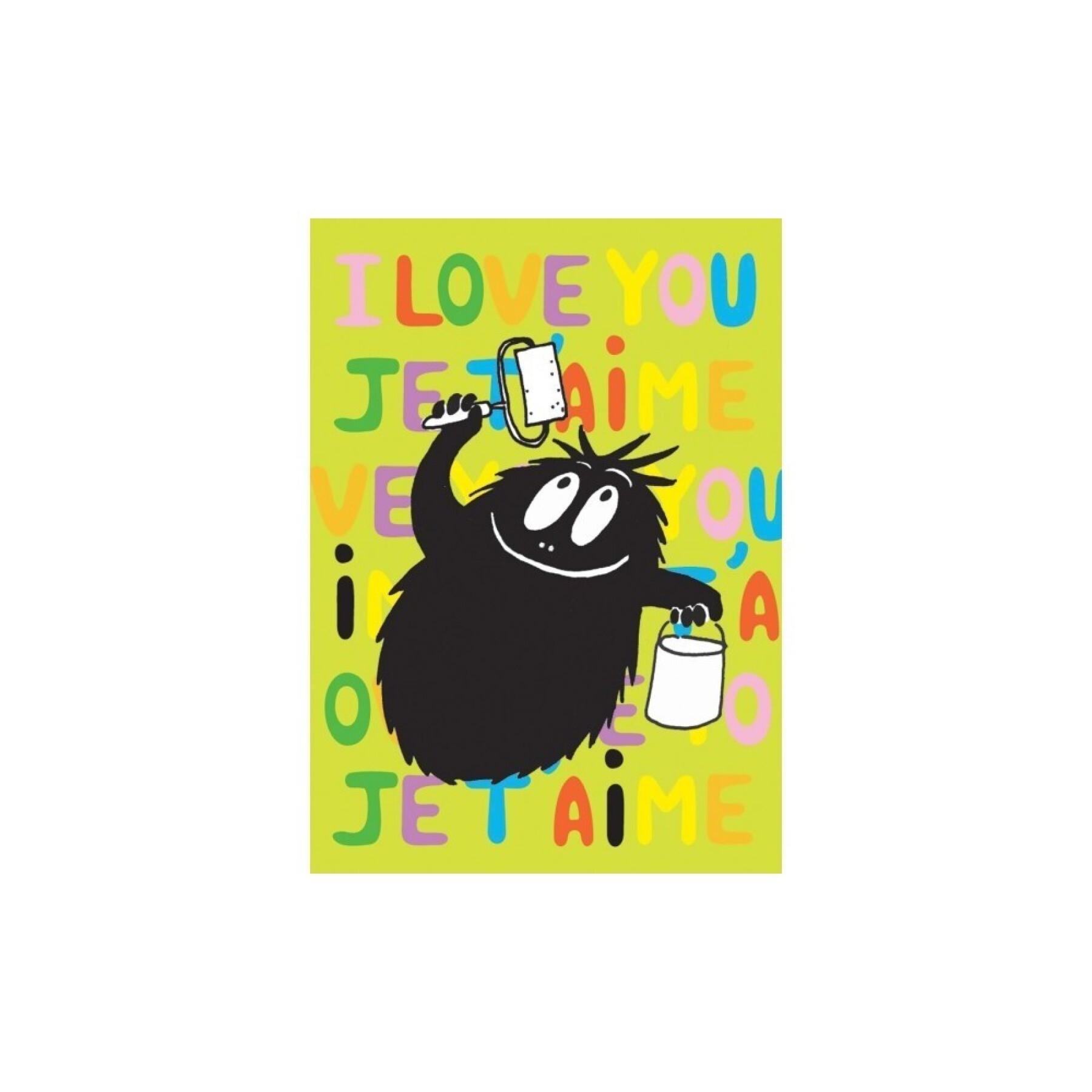 Carte postale enfant Petit Jour Barbouille ''I Love You''