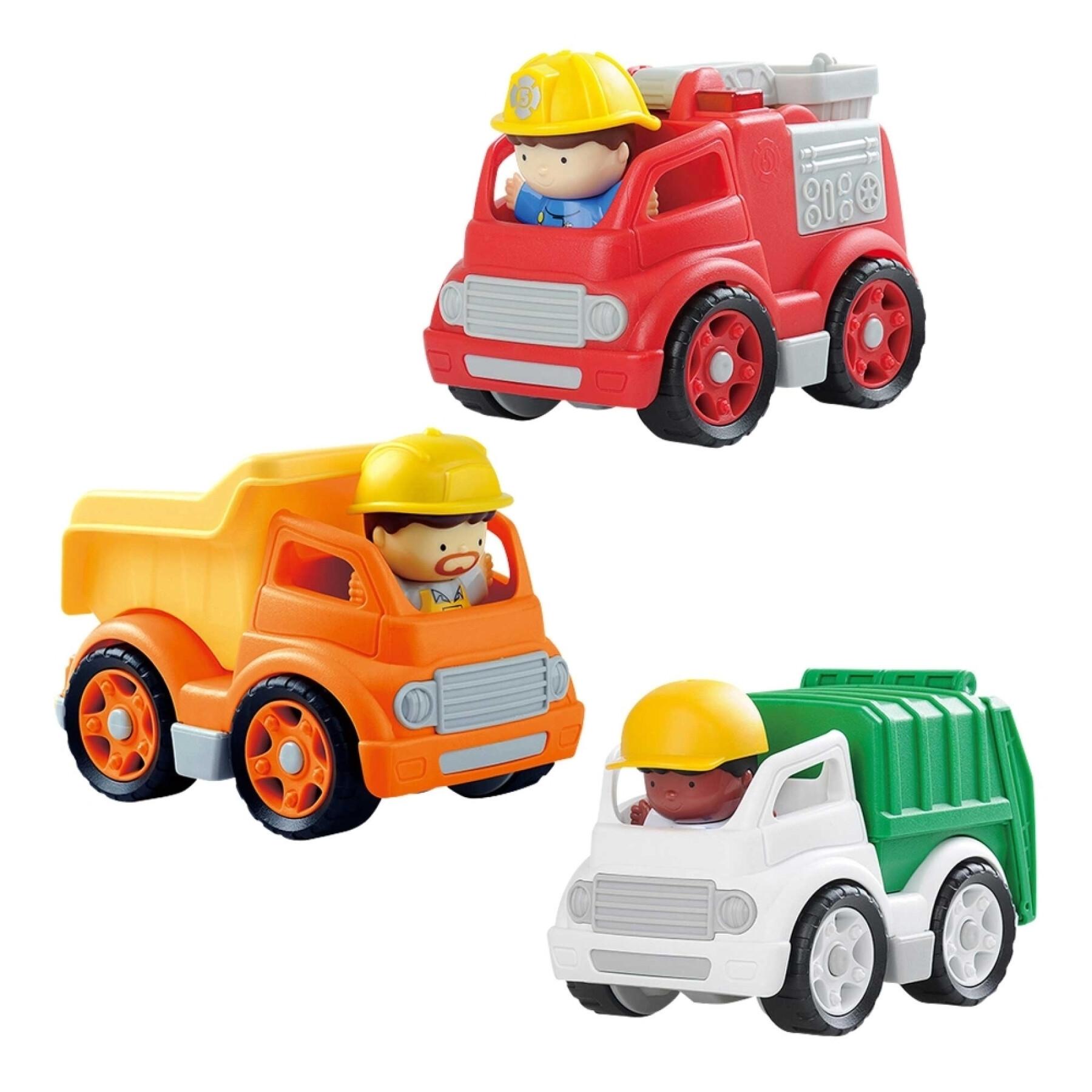 Lot de 3 camions service public avec figurines PlayGo