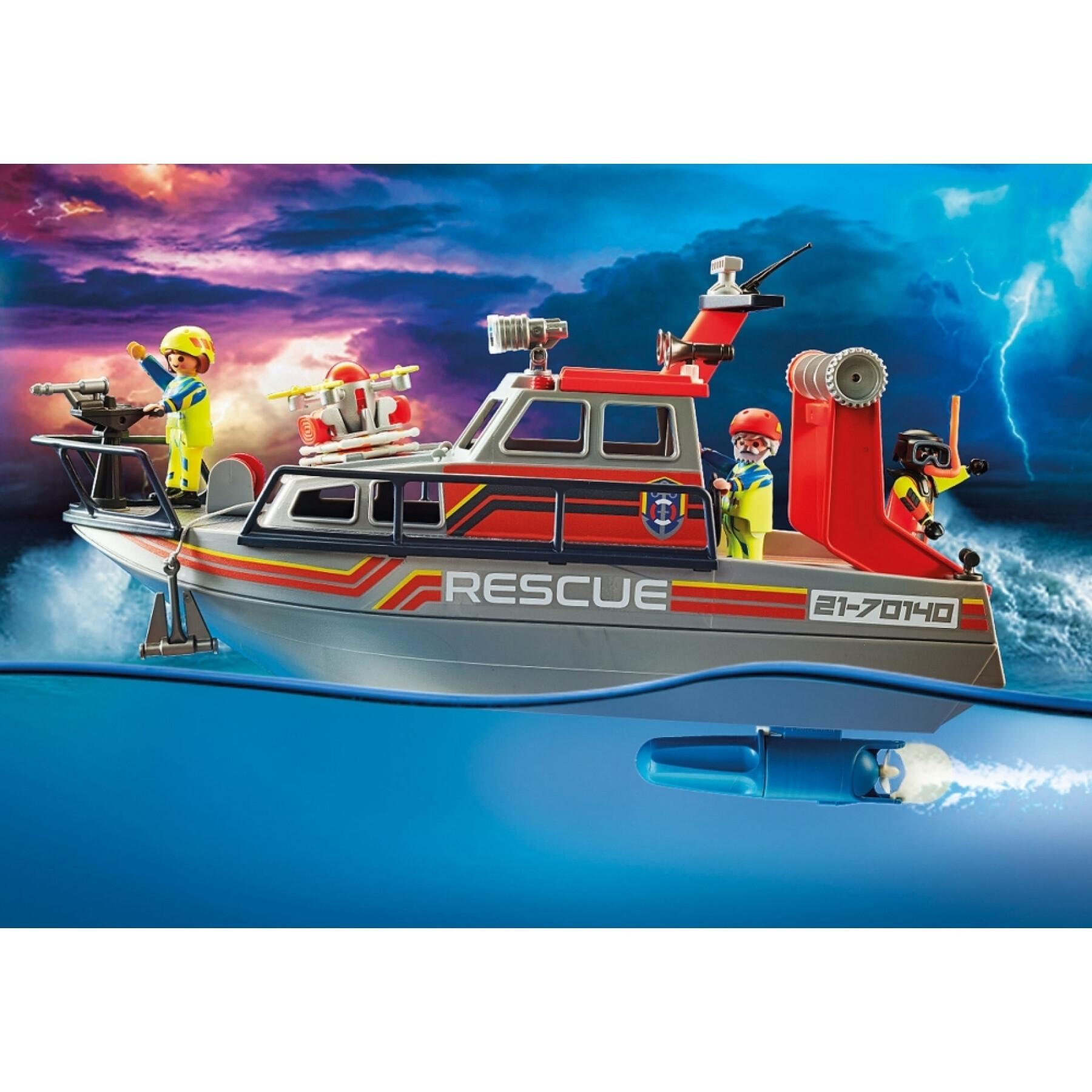 Playmobil Sauvetage Maritime : Scooter De Plongée Dans Les Produits De  Sauvetage City Action Multicolore