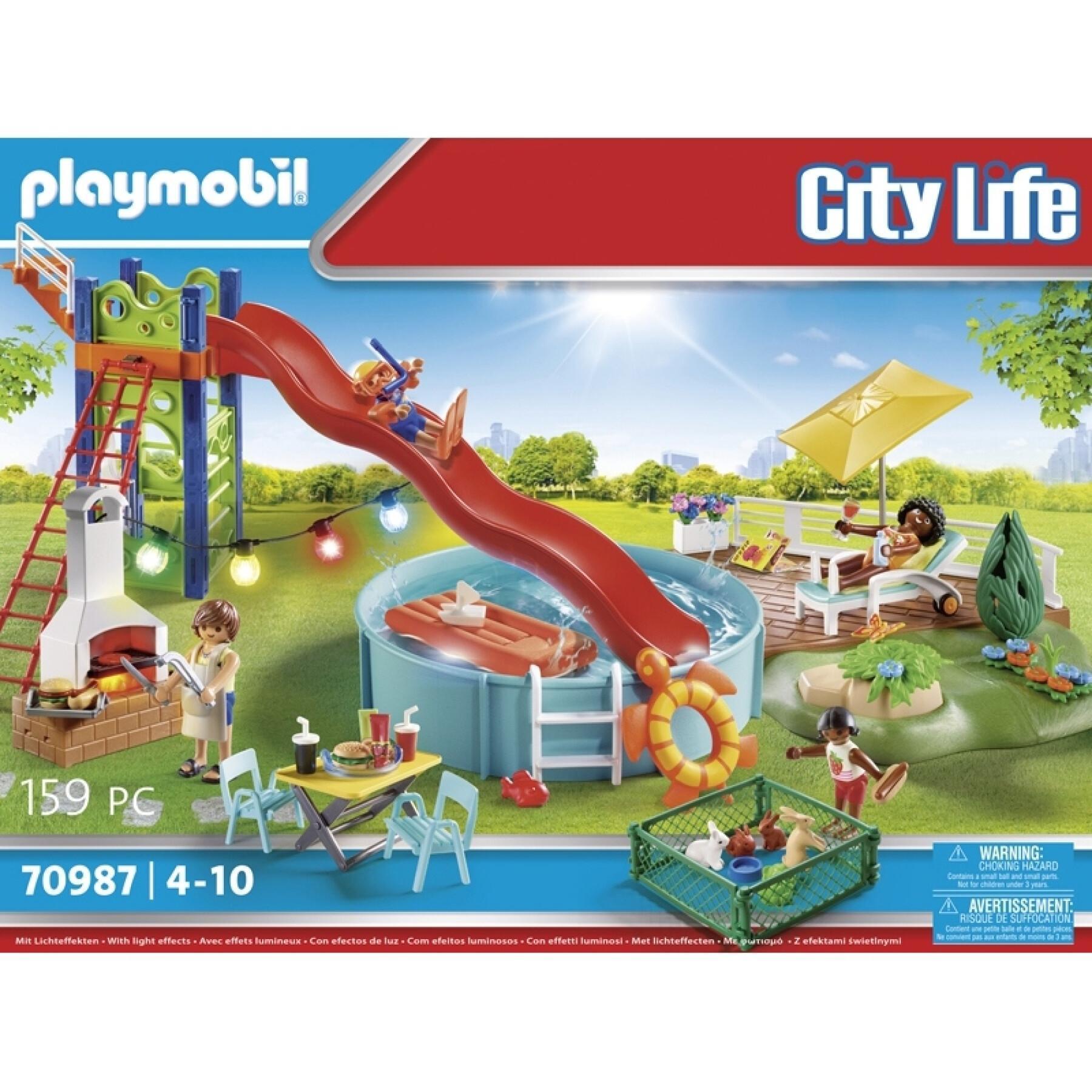 Figurine espace detente avec piscine Playmobil