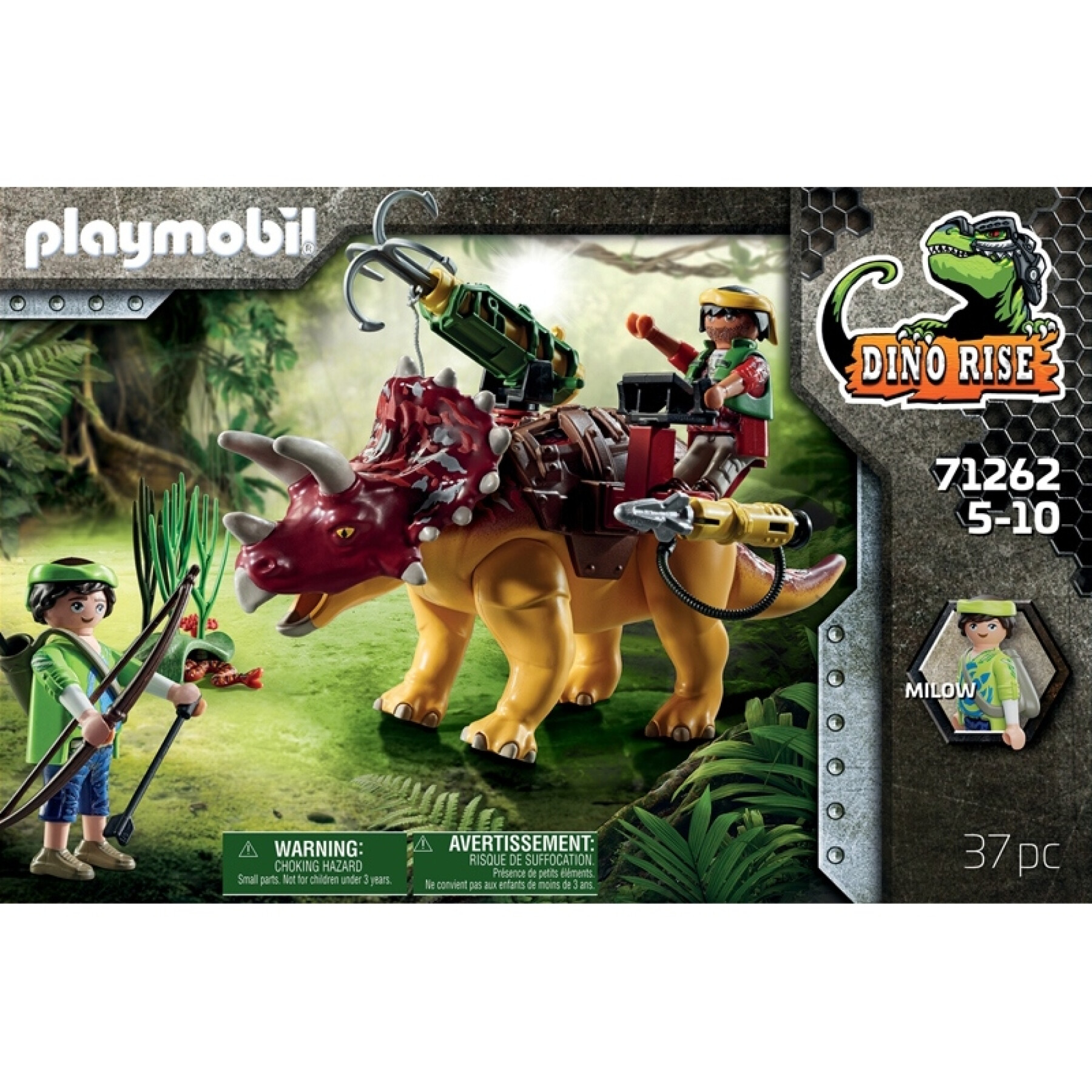 Jeux de construction Triceratops Et Soldats Playmobil