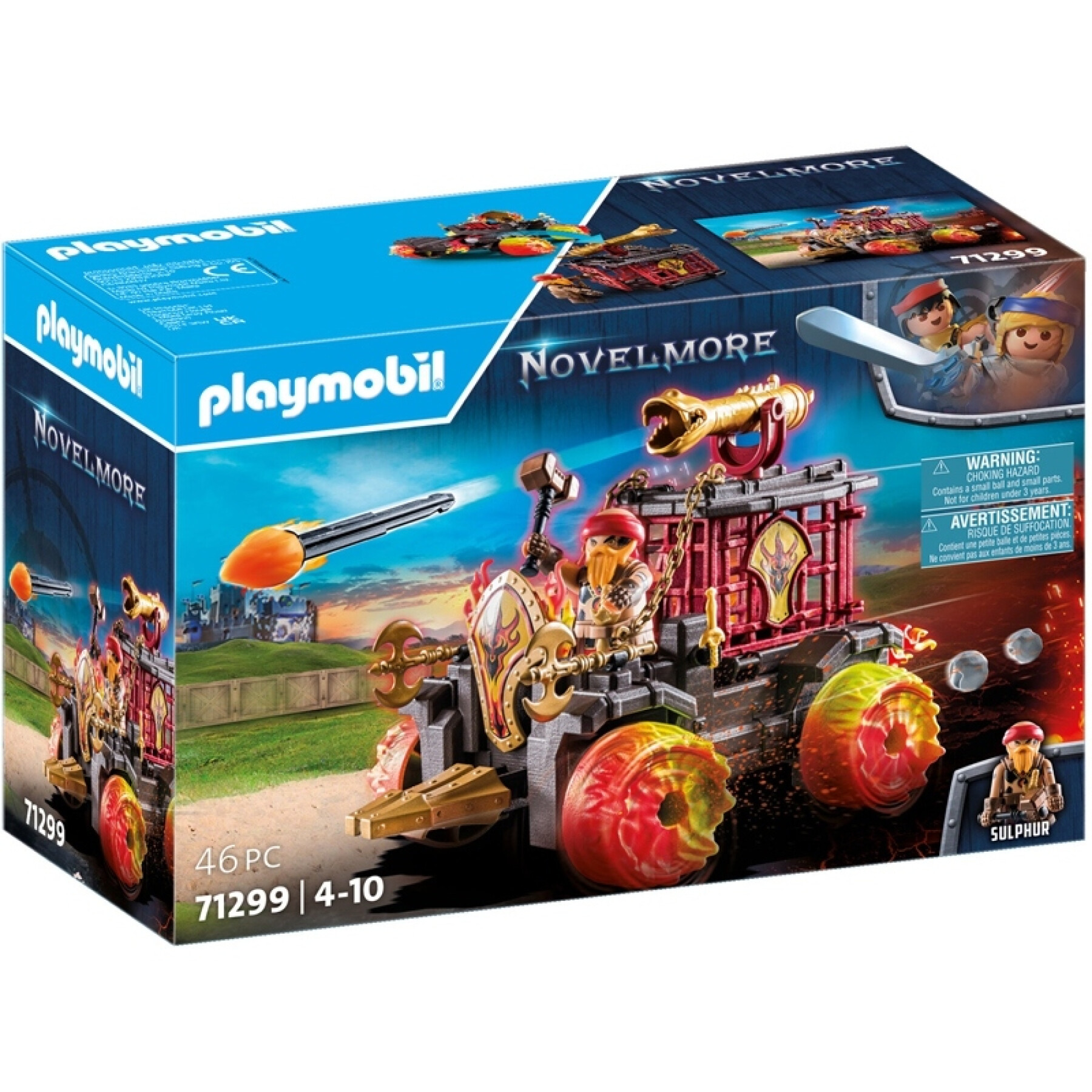 Jeux de construction chariot enflammé burnham raiders Playmobil