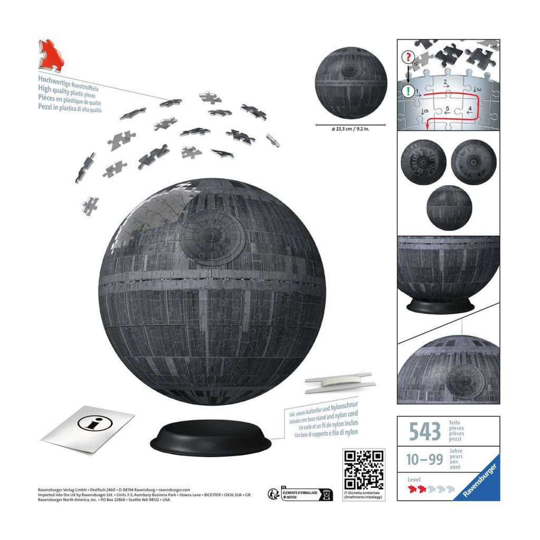 Puzzle 3D Ball de 72 pièces illuminé étoile de la mort Ravensburger Star Wars