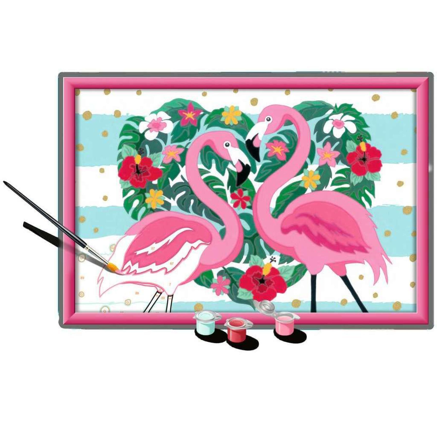 Numéro d'art grand Flamingos amoureux Ravensburger