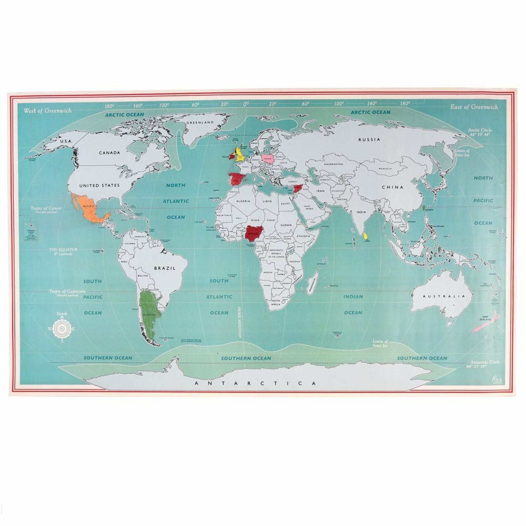 Carte du monde à gratter Rex London