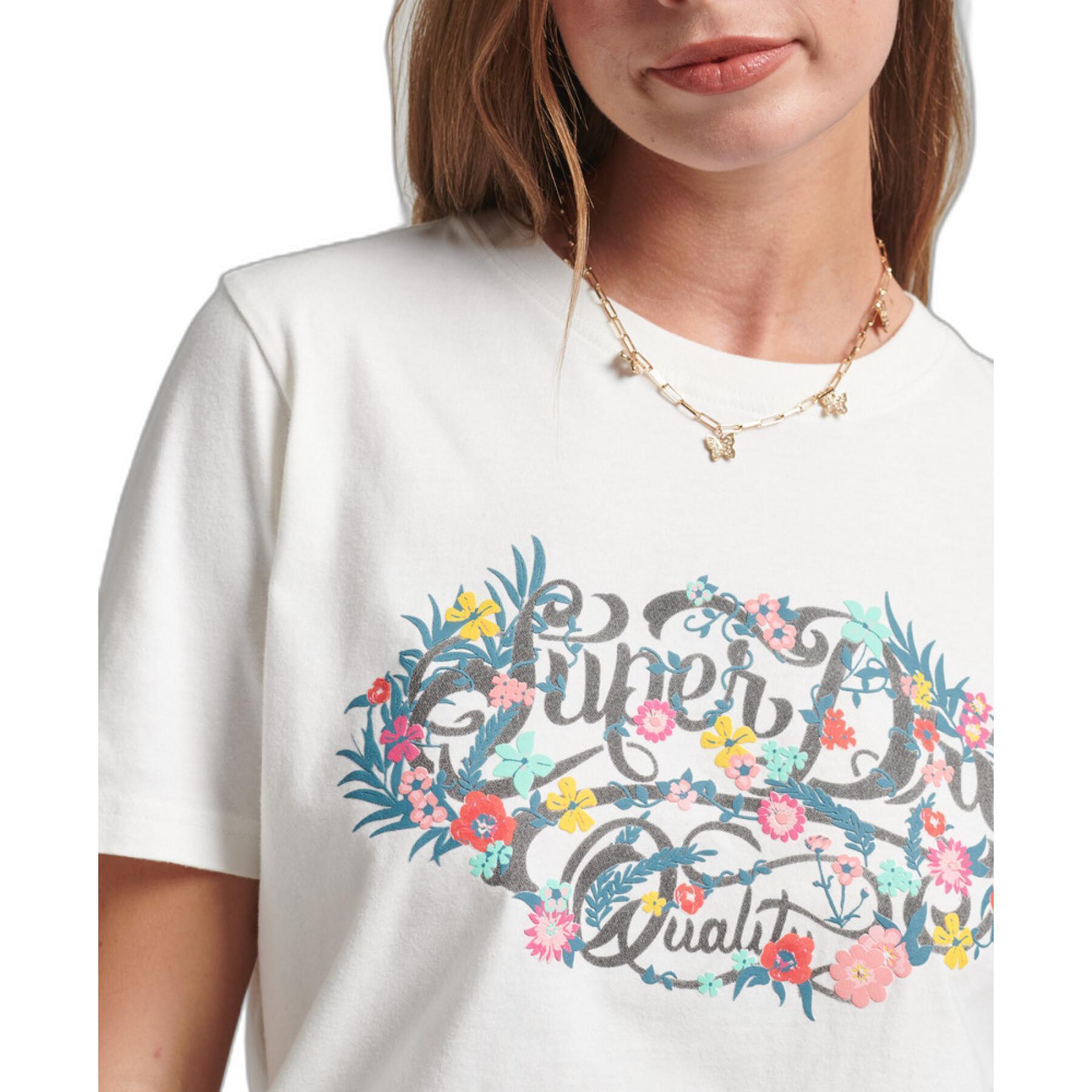 T-shirt à motif floral avec inscription fille Superdry