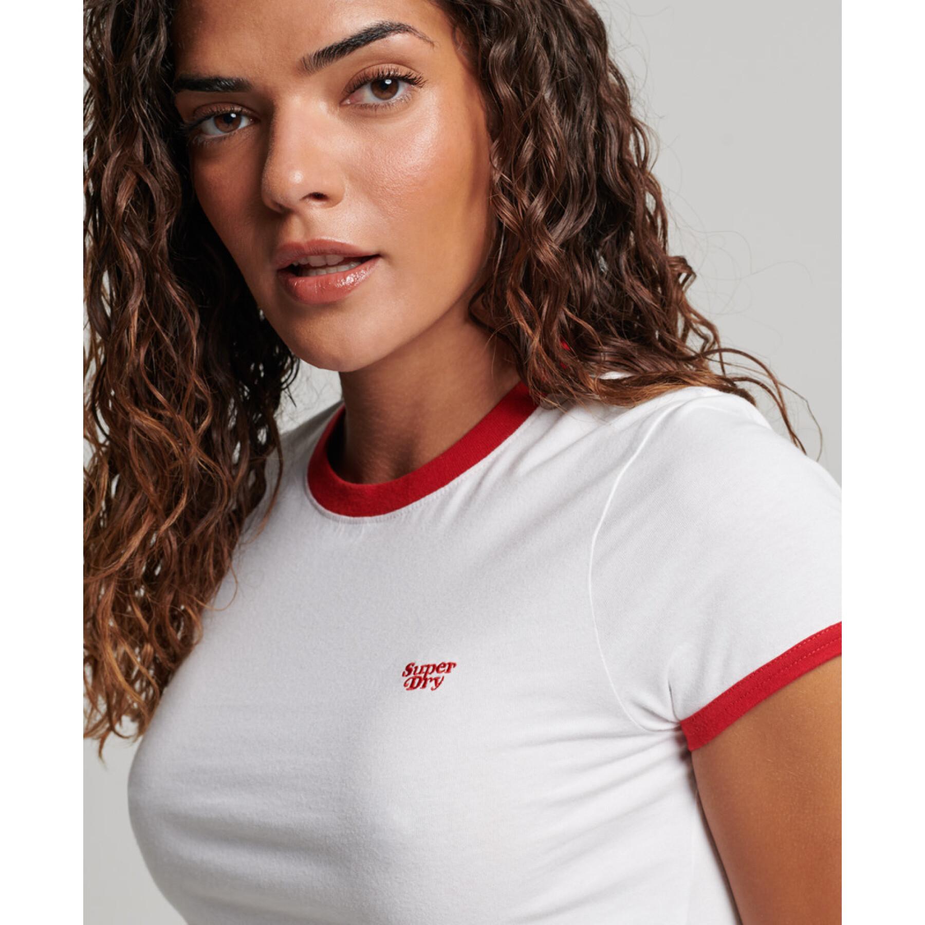 T-shirt court à bords contrastants coton biologique femme Superdry