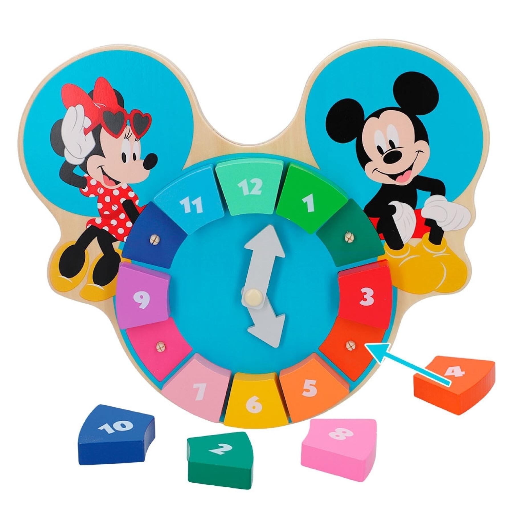 Puzzle horloge en bois Woomax Mickey Mouse Eco