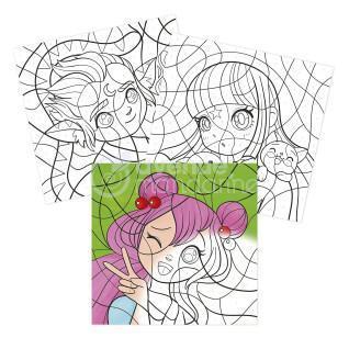 Carnet de 24 feuilles à colorier Manga Avenue Mandarine Graffy Pop Number