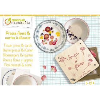 Boîte créative presse-fleurs et cartes postales à décorer Avenue Mandarine