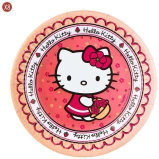 Pack 8 assiettes en carton Hello Kitty