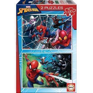 Puzzle de 2 x 100 pièces Spiderman Marvel