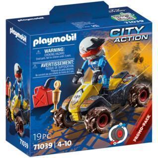 Figurine Pilote Et Quad Playmobil