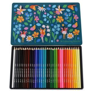 Boîte de 36 crayons de couleurs Rex London Fairies In The Garden