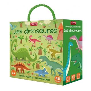 Puzzle + 2 livres Les Dinosaures Sassi