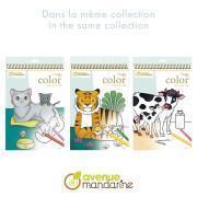 Carnet de 24 feuilles à colorier Animaux de la ferme Avenue Mandarine Graffy Maman-Baby