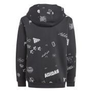 Sweatshirt à capuche full-zip enfant adidas Brand Love Allover Print