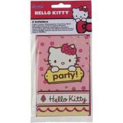 Lot de 6 cartes d’invitation et enveloppe pour la fête Hello Kitty