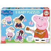 Puzzle 5 en 1 Peppa Pig