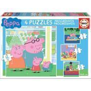 Puzzle de 6-9-12-16 pièces progressifs Peppa Pig