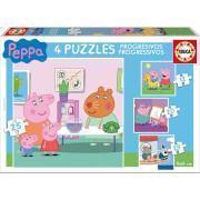 Puzzle de 12-16-20-25 pièces progressifs Peppa Pig