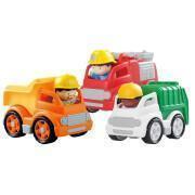 Lot de 3 camions service public avec figurines PlayGo