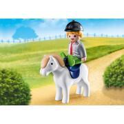 Figurine avec poney Playmobil 1.2.3