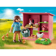 Figurine Agricultrice Et Poulailler Playmobil