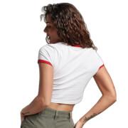 T-shirt court à bords contrastants coton biologique femme Superdry